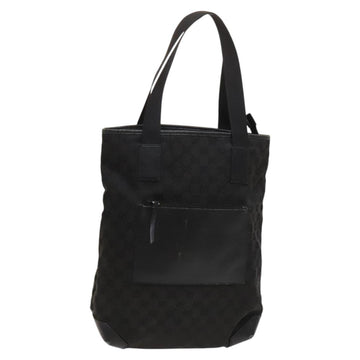 GUCCI GG Canvas Tote Bag Black Silver 28892 Auth 122266