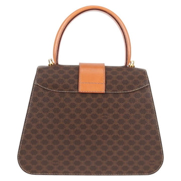 CELINE Circle Macadam Canvas Hand Bag PVC Leather 2way Brown Gold Auth 122270SAV - 0