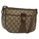 GUCCI GG Supreme Web Sherry Line Bag PVC Beige Gold 89 02 032 Auth 122271-1