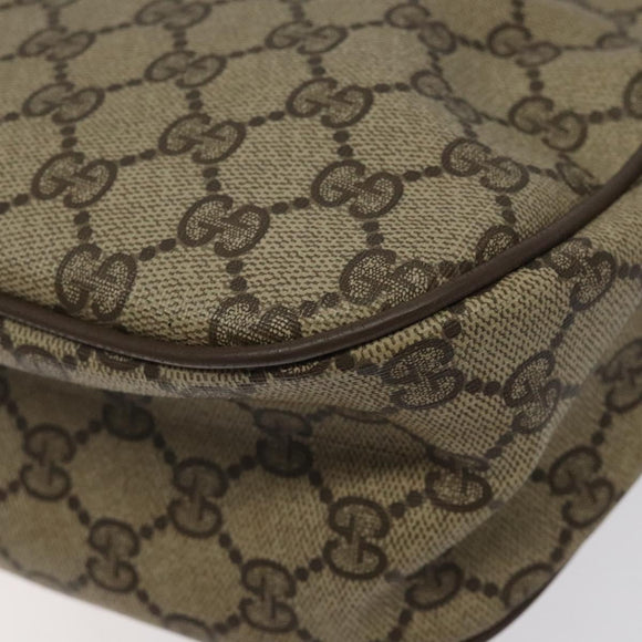 GUCCI GG Supreme Web Sherry Line Bag PVC Beige Gold 89 02 032 Auth 122271