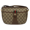 GUCCI GG Supreme Web Sherry Line Bag PVC Beige Gold 89 02 032 Auth 122271-13