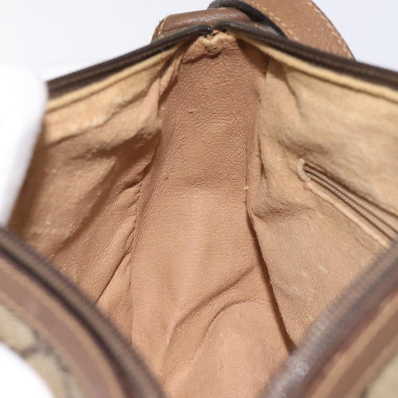 GUCCI GG Supreme Web Sherry Line Bag PVC Beige Gold 89 02 032 Auth 122271