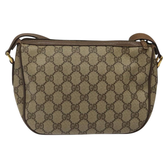 GUCCI GG Supreme Web Sherry Line Bag PVC Beige Gold 89 02 032 Auth 122271