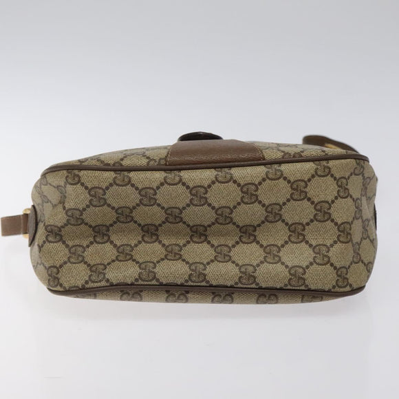 GUCCI GG Supreme Web Sherry Line Bag PVC Beige Gold 89 02 032 Auth 122271