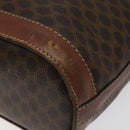 CELINE Macadam Canvas Hand Bag PVC Leather Brown Gold Auth 122273-10