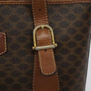 CELINE Macadam Canvas Hand Bag PVC Leather Brown Gold Auth 122273-14