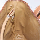 CELINE Macadam Canvas Hand Bag PVC Leather Brown Gold Auth 122273-19