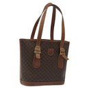 CELINE Macadam Canvas Hand Bag PVC Leather Brown Gold Auth 122273-1