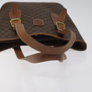 CELINE Macadam Canvas Hand Bag PVC Leather Brown Gold Auth 122273-7
