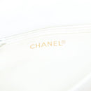 CHANEL Matelasse COCO Mark Chain Bag Lamb Skin White Gold CC Auth 122303V-17