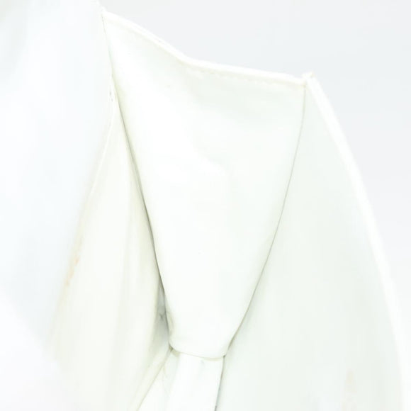 CHANEL Matelasse COCO Mark Chain Bag Lamb Skin White Gold CC Auth 122303V