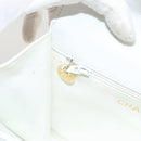 CHANEL Matelasse COCO Mark Chain Bag Lamb Skin White Gold CC Auth 122303V-21