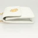 CHANEL Matelasse COCO Mark Chain Bag Lamb Skin White Gold CC Auth 122303V-5