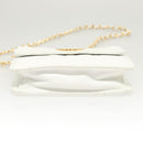 CHANEL Matelasse COCO Mark Chain Bag Lamb Skin White Gold CC Auth 122303V-9