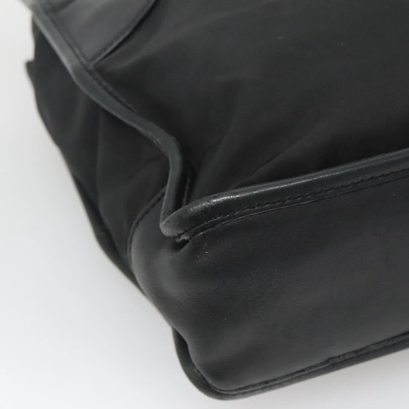 PRADA Tote Bag Nylon Black Silver Auth 122306