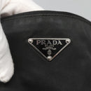 PRADA Tote Bag Nylon Black Silver Auth 122306-10