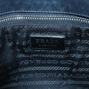PRADA Tote Bag Nylon Black Silver Auth 122306-17