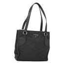 PRADA Tote Bag Nylon Black Silver Auth 122306-1