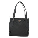 PRADA Tote Bag Nylon Black Silver Auth 122306-13