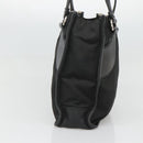 PRADA Tote Bag Nylon Black Silver Auth 122306-4