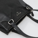 PRADA Tote Bag Nylon Black Silver Auth 122306-6