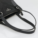 PRADA Tote Bag Nylon Black Silver Auth 122306-7