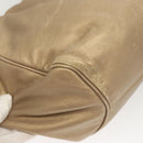 LOEWE Anagram Hand Bag Leather Gold Auth 122309-9