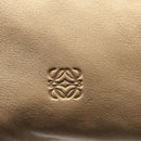 LOEWE Anagram Hand Bag Leather Gold Auth 122309-17