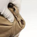 LOEWE Anagram Hand Bag Leather Gold Auth 122309-10