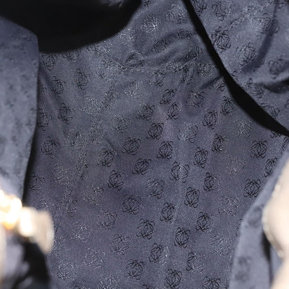 LOEWE Anagram Hand Bag Leather Gold Auth 122309