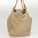 LOEWE Anagram Hand Bag Leather Gold Auth 122309-4
