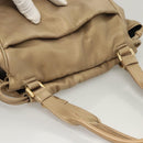 LOEWE Anagram Hand Bag Leather Gold Auth 122309-6