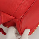 MCM Studs Backpack Leather Red Gold Auth 122310-14