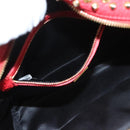 MCM Studs Backpack Leather Red Gold Auth 122310-24