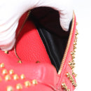 MCM Studs Backpack Leather Red Gold Auth 122310-25