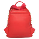 MCM Studs Backpack Leather Red Gold Auth 122310-3