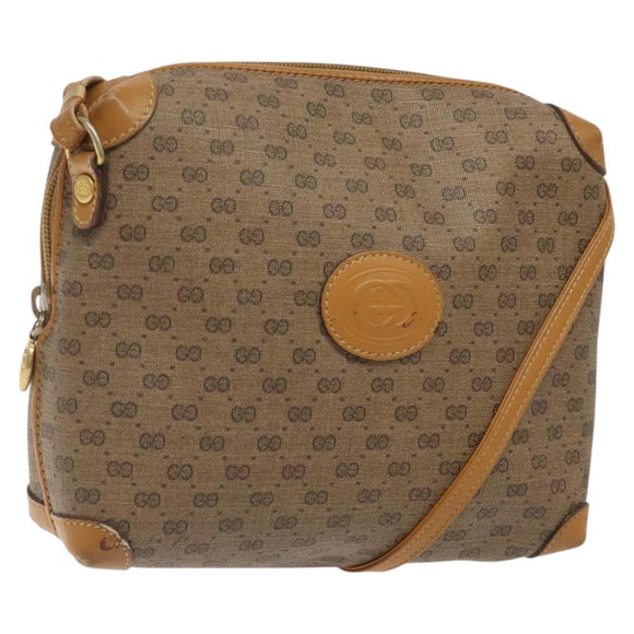 GUCCI Micro GG Supreme Shoulder Bag PVC Brown Gold 007 115 0093 Auth 122311
