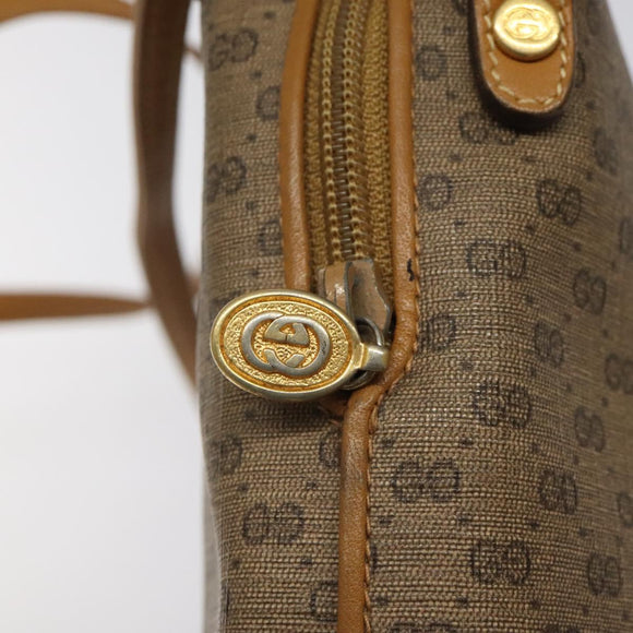 GUCCI Micro GG Supreme Shoulder Bag PVC Brown Gold 007 115 0093 Auth 122311