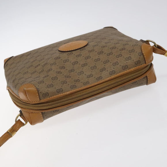 GUCCI Micro GG Supreme Shoulder Bag PVC Brown Gold 007 115 0093 Auth 122311