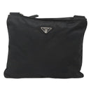 PRADA Shoulder Bag Nylon Black Silver Auth 122312-2