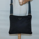 PRADA Shoulder Bag Nylon Black Silver Auth 122312-22