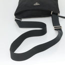 PRADA Shoulder Bag Nylon Black Silver Auth 122312-7
