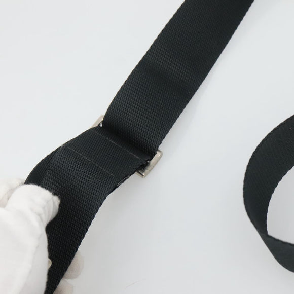 PRADA Shoulder Bag Nylon Black Silver Auth 122312
