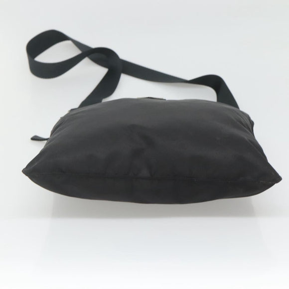 PRADA Shoulder Bag Nylon Black Silver Auth 122312
