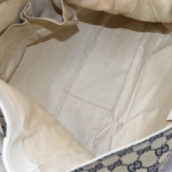 GUCCI GG Canvas Sherry Line Shoulder Bag Navy Gold 247597 203998 Auth 122316