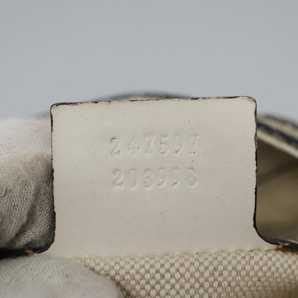 GUCCI GG Canvas Sherry Line Shoulder Bag Navy Gold 247597 203998 Auth 122316