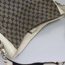 GUCCI GG Canvas Sherry Line Shoulder Bag Navy Gold 247597 203998 Auth 122316-6