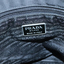 PRADA Shoulder Bag Nylon Black Silver Auth 122318-19