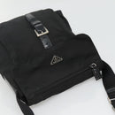 PRADA Shoulder Bag Nylon Black Silver Auth 122318-6