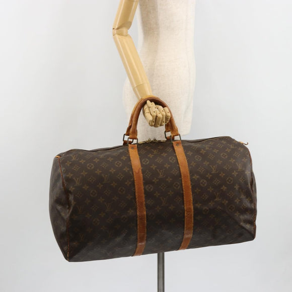 LOUIS VUITTON Monogram Keepall 55 Boston Bag M41424 LV Auth 122337
